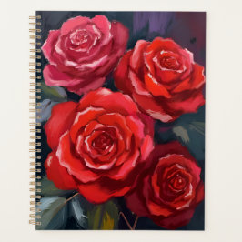 Agenda Rosas Vermelhas Flores Pintadas aquarela