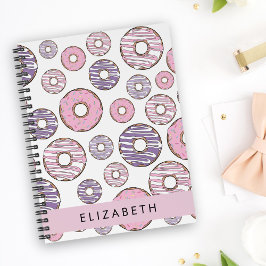Agenda Rosquinhas rosa, Rosquinhas roxas, borrachas, seu 