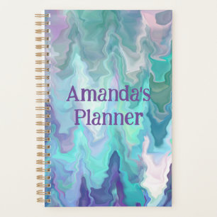 Agenda Rotódia Azul Personalizada   Abstrato Art