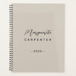 Agenda Rótulo Minimalista Moderno Bege Claro 2023