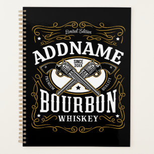 Agenda Rótulo Whiskey do Bourbon Vintage Personalizado