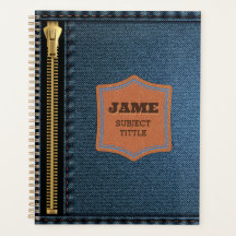 Roupa Azul Denim Com Zip E Etiqueta Tecido Jean