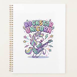 Agenda Roupa Gráfica Encantadora de Unicórnio Rockstar Un