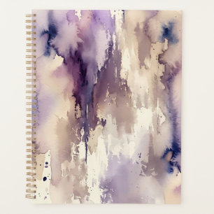 Agenda Roxo e Bege Abstrato Aquarela