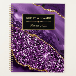 Agenda Roxo Elegante e Agitador Dourado do Oceano