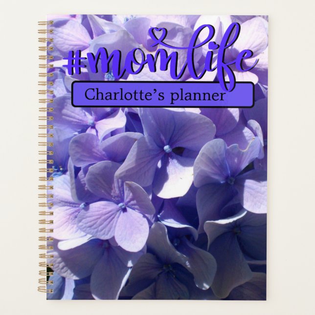 Agenda Roxo Hydrangea melhor mãe de sempre (Frente)