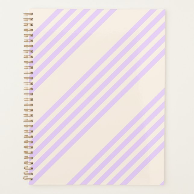 Agenda Roxo lilás e bege padrão de cinco listras (Frente)