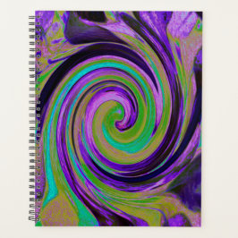 Agenda Roxo Retro legal e Rotação de Arte Líquida Chartre