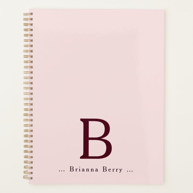Agenda Rubor Nome Monograma Elegante (Frente)