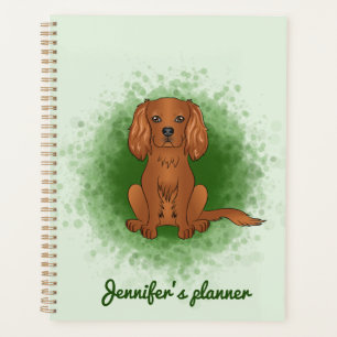 Agenda Ruby Cavalier King Charles Spaniel Dog Em Verde