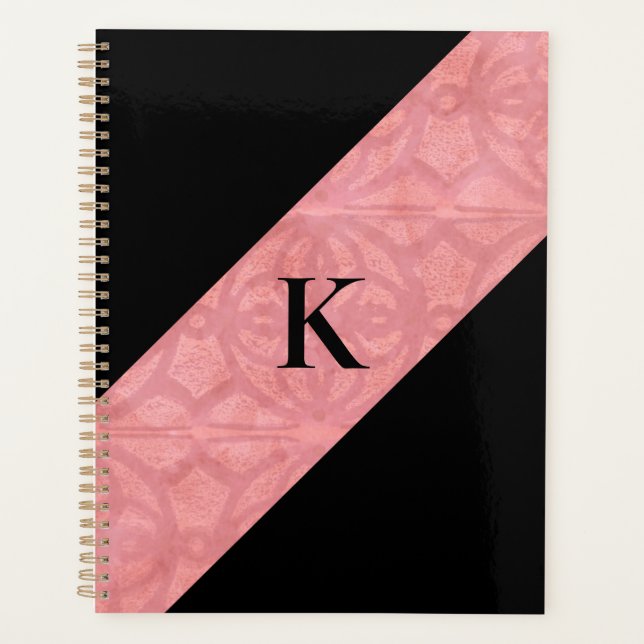 Agenda Ruddy Pink Batik e Letra Negra (Frente)