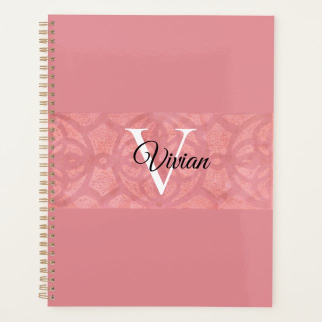 Agenda Ruddy Pink Batik Name Monogrammed (Frente)