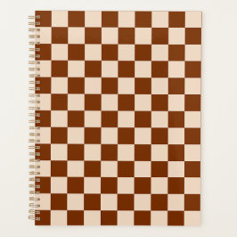 Agenda Rust brown and beige checkerboard pattern