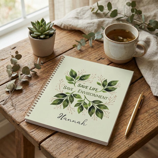 Agenda Rustic botanical foliage watercolor leaves  (Criador carregado)
