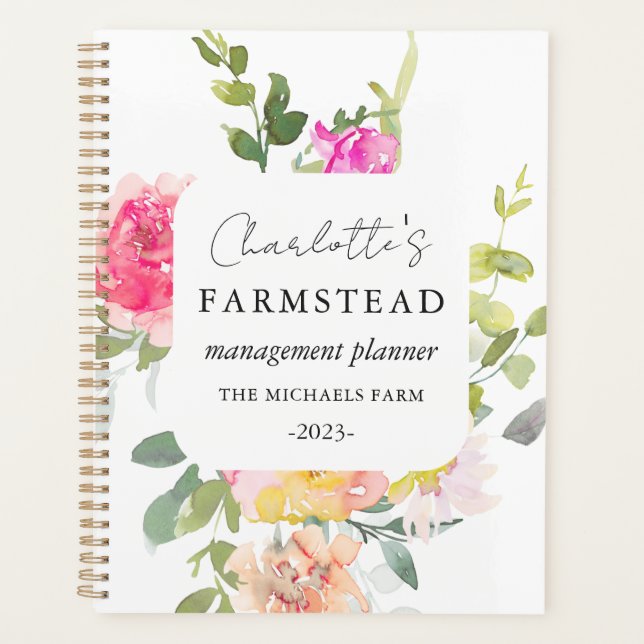 Agenda Rustic Floral Farmstead Management (Frente)