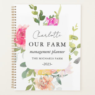 Agenda Rustic Floral Fazenda Management White