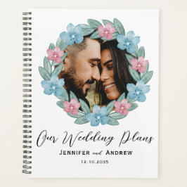 Agenda Rustic Floral Wreath & Calliografia Planner de Cas