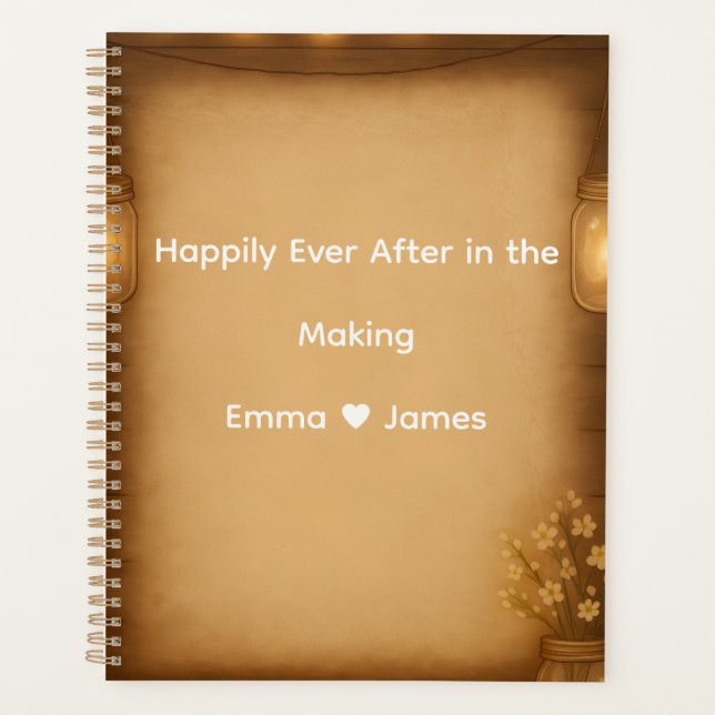 Agenda Rustic Mason Jar & String Lights Planner de Casame (Frente)