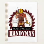 Agenda Rustic Repairman Construction Handyman Modern<br><div class="desc">Apresentando o Rustic Reparman Construction Handyman Modern Planner, a maneira perfeita de mostrar sua experiência e qualidade de trabalho! Com o seu logotipo animado e ousado, que inclui um homem prático em macacões, capacete de duro e cinto de ferramentas - além da palavra profissional tranquilizadora ‘homem de mão’, em letra...</div>