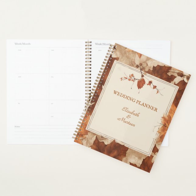 Agenda Rustic Terracotta Maple Sai Do Casamento De Outono (Exibição)