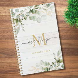 Agenda Rustic Watercolor Eucalyptus Monogram