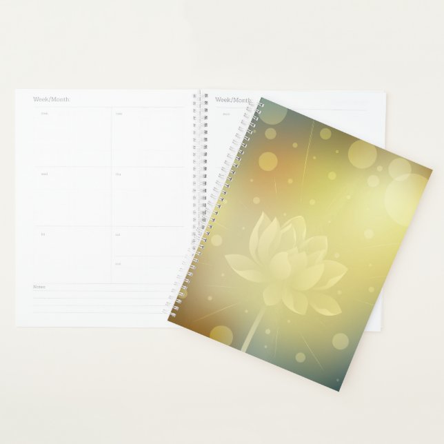 Agenda Sacred Lotus Hardcover Daily Planner (Exibição)