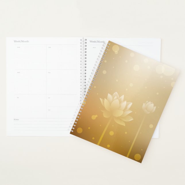 Agenda Sacred Lotus Hardcover Daily Planner (Exibição)