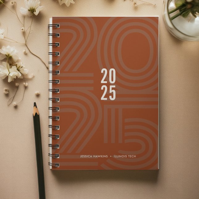 Agenda Saddle Brown Bloqueou Spiral Semanalmente (Criador carregado)