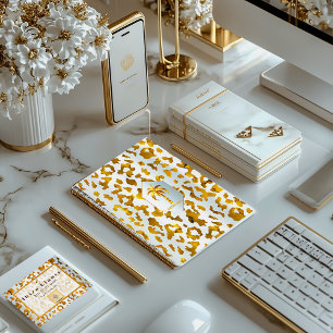 Agenda Safari Chic Luxe Dourado e White Animal Print