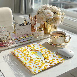 Agenda Safari Chic Luxe Gold & White Animal Print