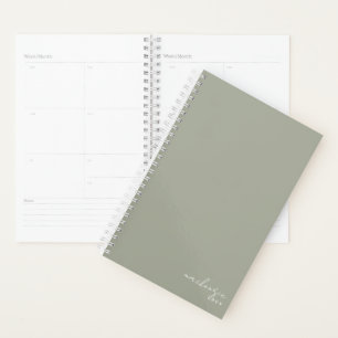 Agenda Sage Green Elegante Simples e Minimalista Personal