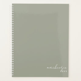 Agenda Sage Green Elegante Simples e Minimalista Personal
