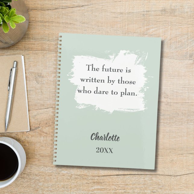 Agenda Sage green inspirational quote 2026 (Criador carregado)