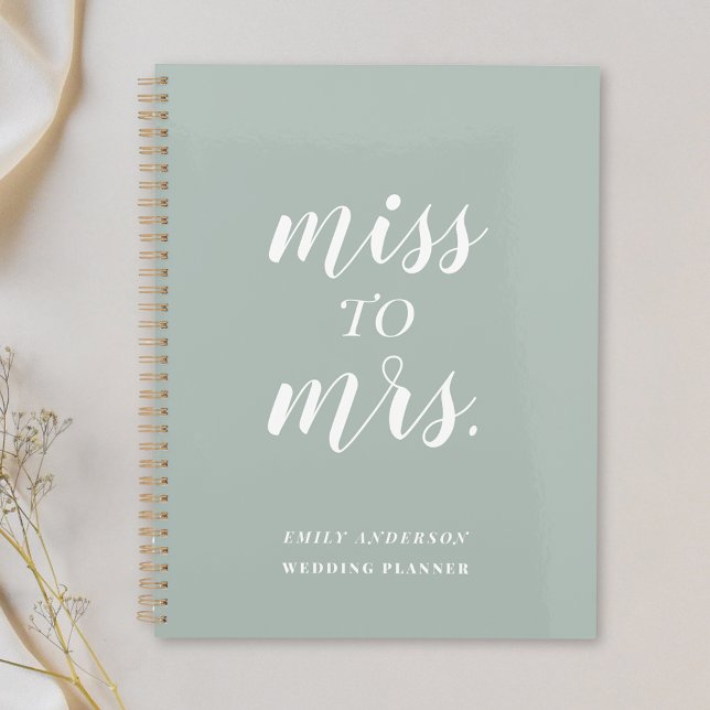 Agenda Sage Green Miss para a Sra. Wedding Planner (Criador carregado)