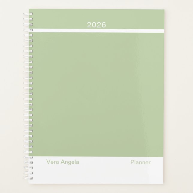 Agenda Sage Green Modern Layout Large (Frente)