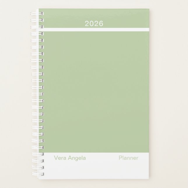 Agenda Sage Verde Moderno Pequeno (Frente)