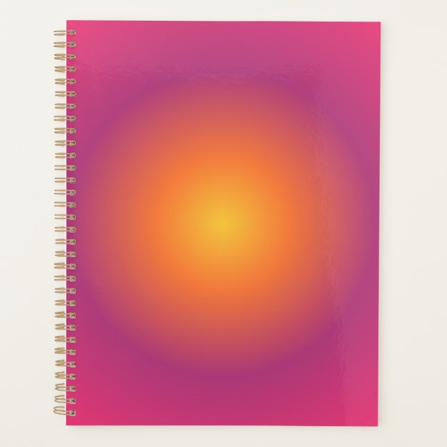 Agenda Sagittarius Aura Gradient Zodiac, Amarelo Roxo (Frente)