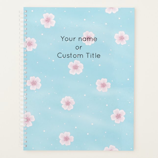 Agenda Sakura Japonês Cherry Blossom Personalizado (Frente)