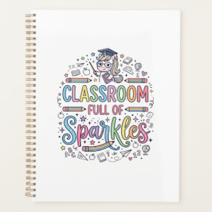 Agenda Sala de Aula de Unicórnio Cheia de Brilhos Merch O