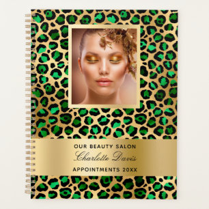 Agenda Salão de beleza do leopardo de ouro verde Emerald
