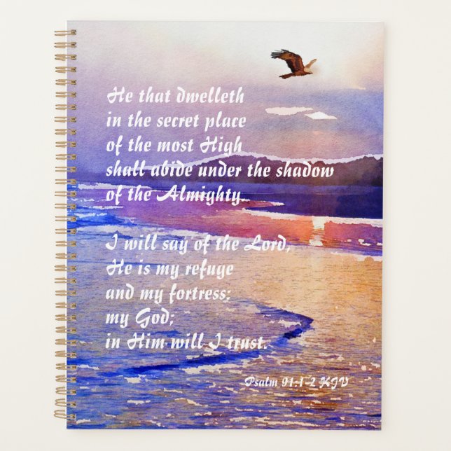 Agenda Salm 91:1-2 Ele que morava no lugar secreto (Frente)