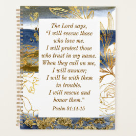 Agenda Salmo 91:14-15 O Senhor diz que vou salvar a Bíbli