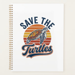 Agenda Salvar As Tartarugas Camiseta Vintage Design De Ta