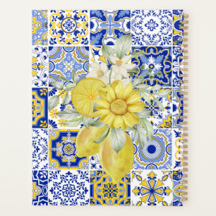 Agenda Sangue do mosaico em azul e amarelo