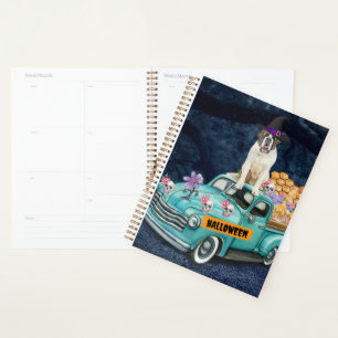 Agenda Santo Bernard Dog Halloween Truck Noite Assustador