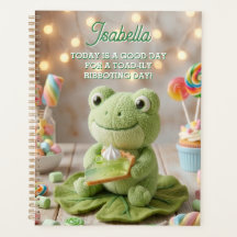 Sapo de pelúcia fofo segurando torta de limão pers