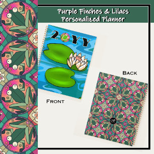 Agenda Sapo Kaleidoscópio Água Lillies Personalizados