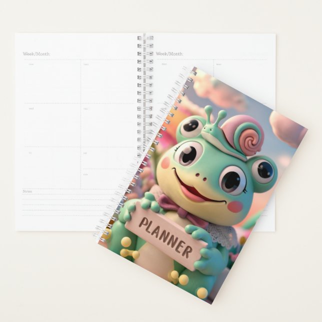 Agenda Sapo Kawaii com Caracol (Exibição)