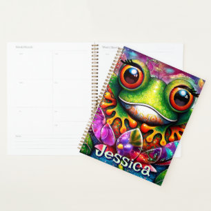 Agenda Sapo Whimsical Art Floral Personalizado