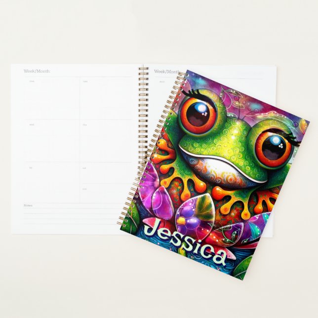 Agenda Sapo Whimsical Art Floral Personalizado (Exibição)